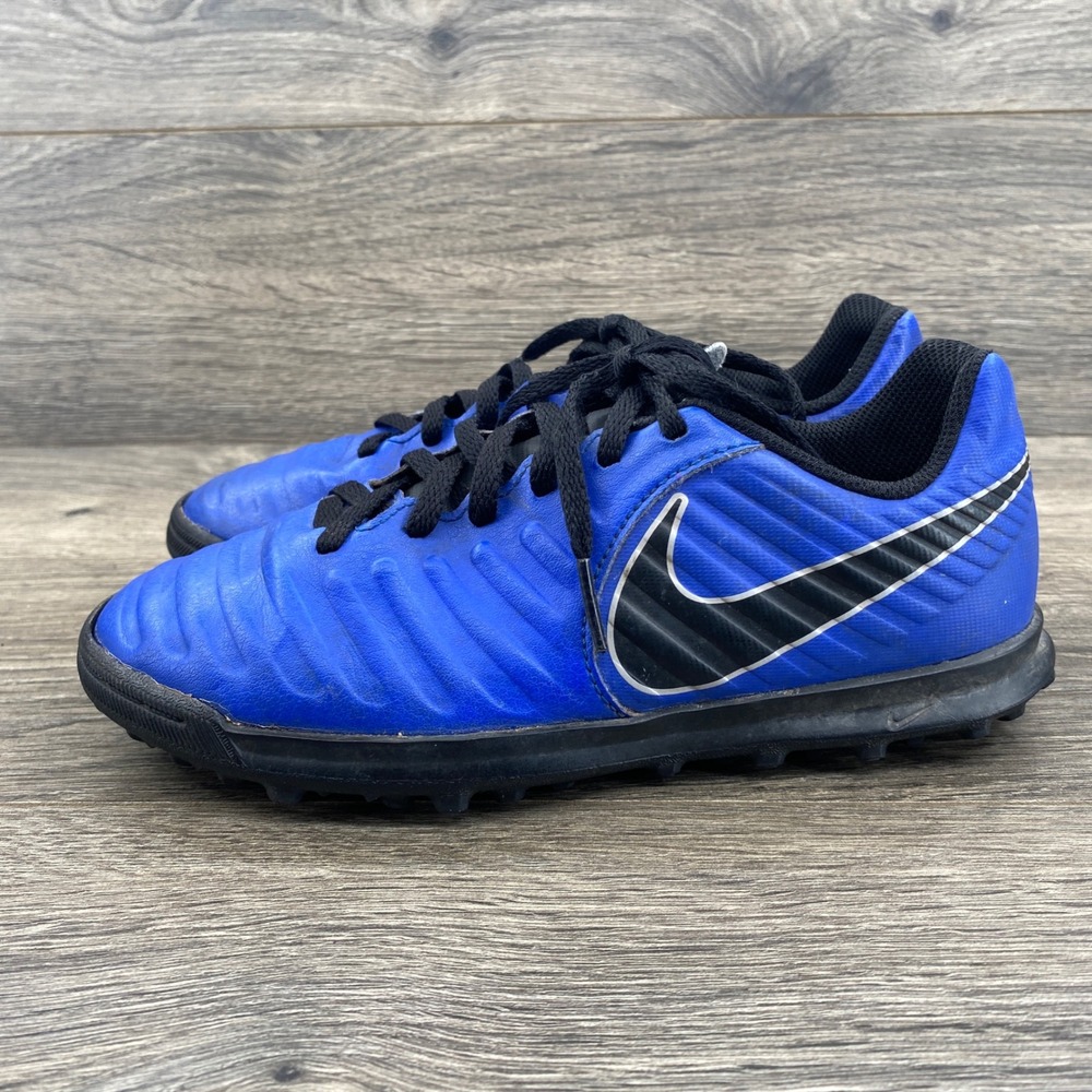 Nike Tiempo Legend 7 Academy TF Soccer Shoes Youth 3Y Blue Turf Cleats AH7261
